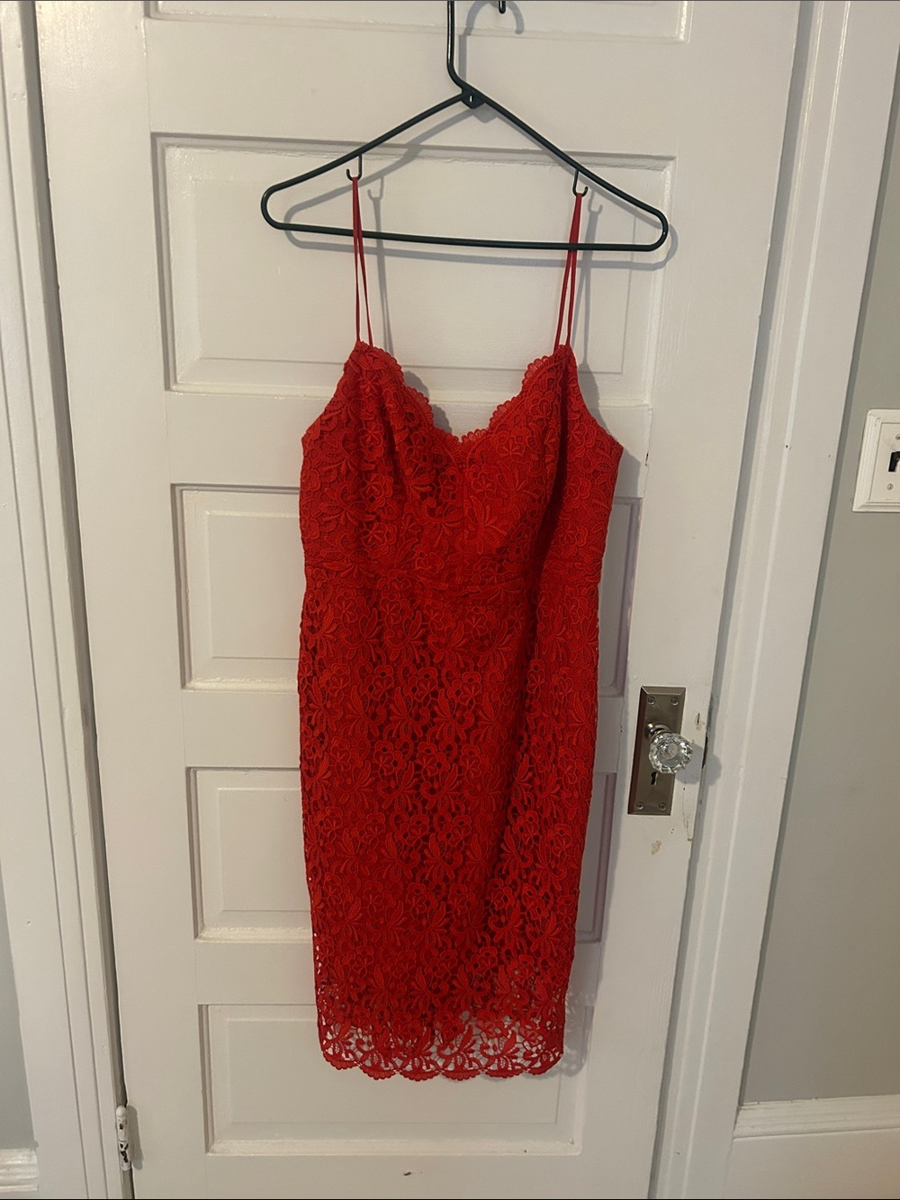 Elegant Red Lace Slip Dress - Jcrew